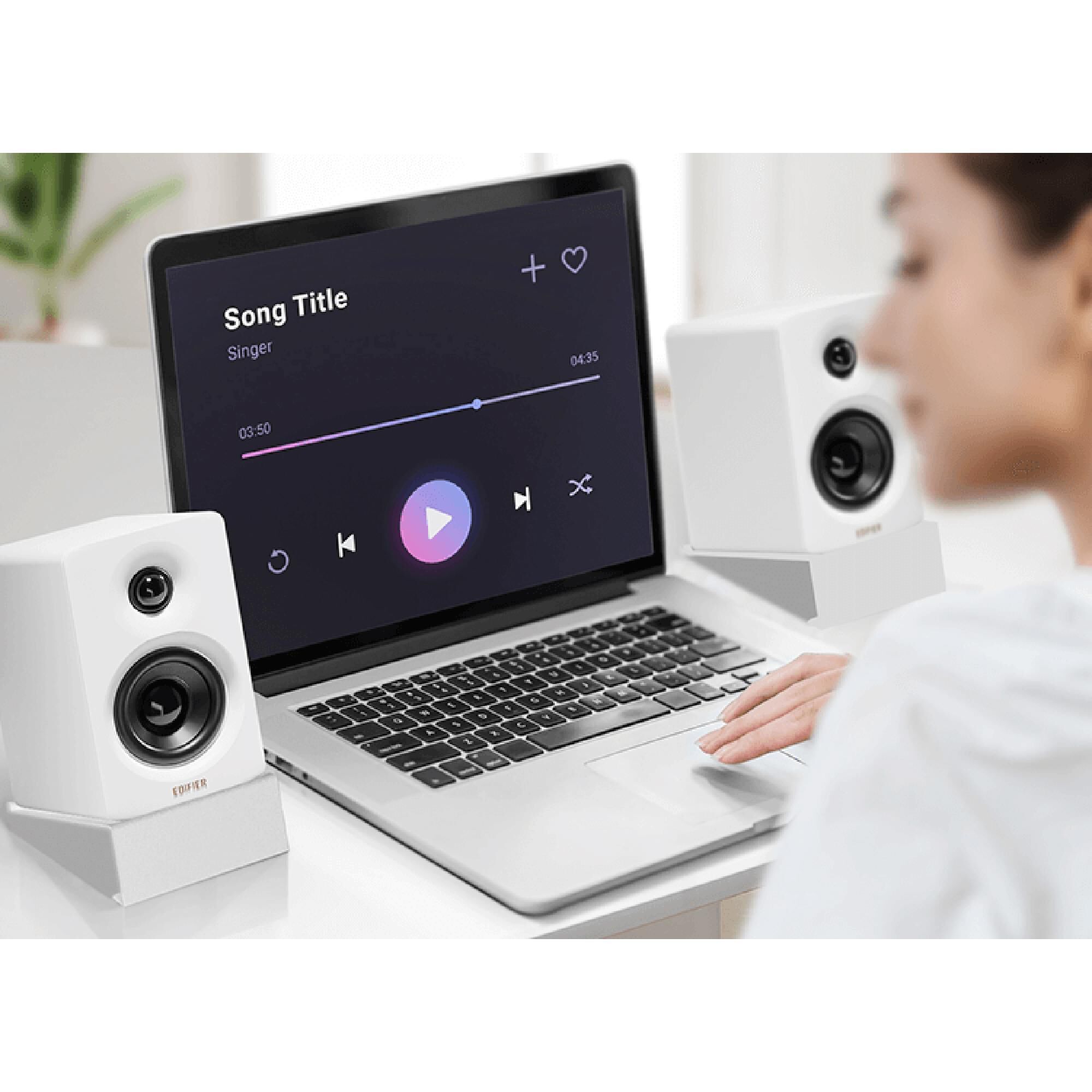 Edifier M60 2.0 Compact Desktop Bluetooth Speakers Pair in White