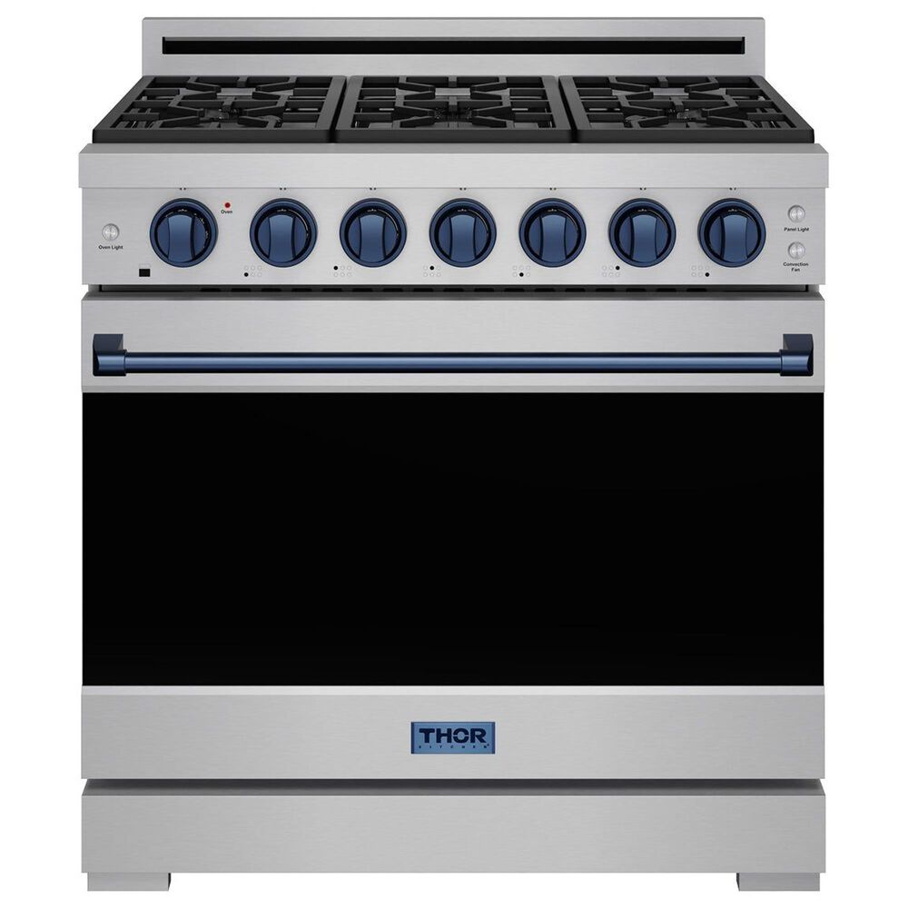 Thor Kitchen Gordon Ramsay 6 Cu. Ft. Professional Gas Range with Blue Handle Kit in Stainless Steel, , large