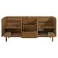 James Martin Laurent 72" Double Bathroom Vanity in Honey Oak with Single Hole 3 cm White Zeus Silestone Top and Rectangular Sinks, , large