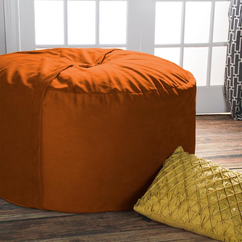 Jaxx 4&#39; Round Bean Bag with Removable Cover in Mandarin, , large