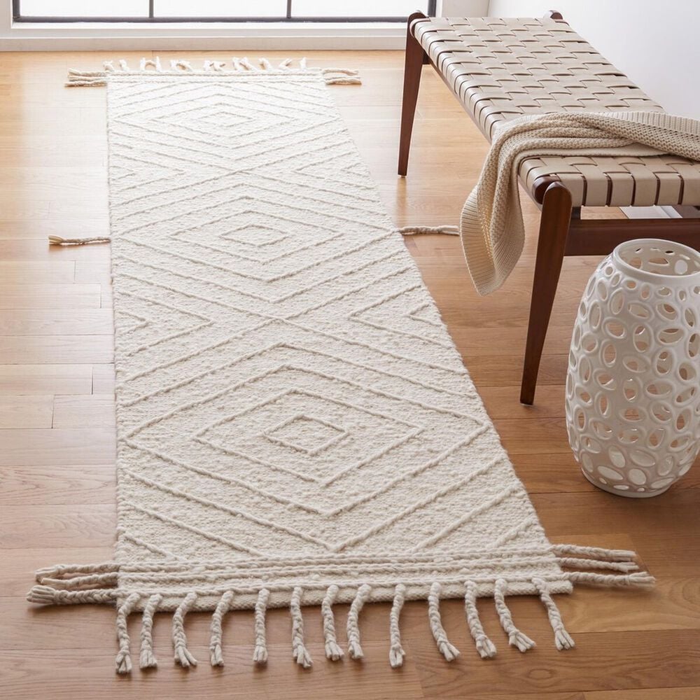 Safavieh Natura NAT333A 2&#39;3&quot; x 9&#39; Ivory and Black Runner, , large