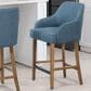 Valor Living Paloma 26" Counter Stool with Navy Upholstery in Medium Oak, , large