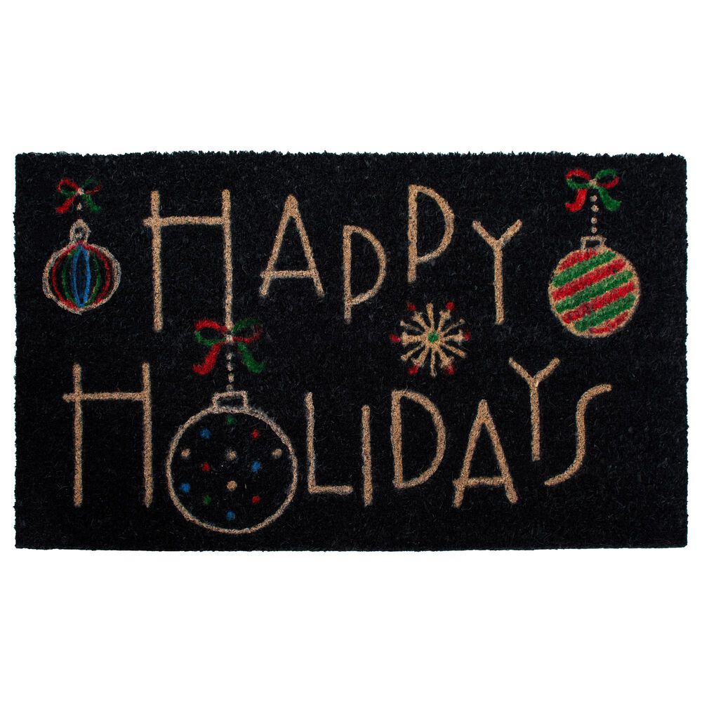 Callaway Happy Holidays 1"5" x 2"5" Multicolor Door Mat, , large