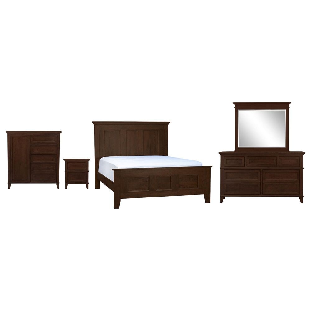 Fleming Furniture Co. Brentwood 5-Piece Queen Panel Bedroom Set in Walnut, , large