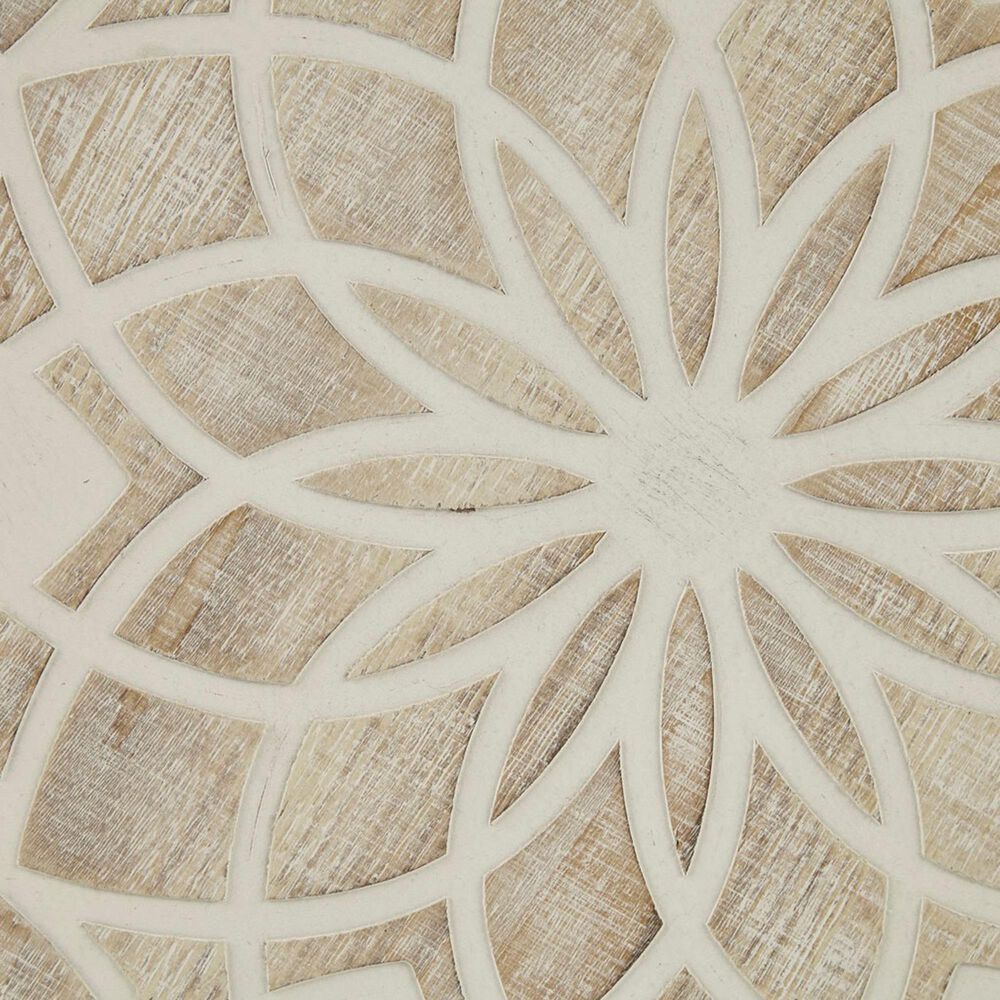 Hampton Park Leah 27&quot; Round Medallion Wall Decor in Natural and White, , large