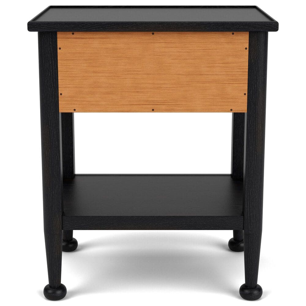 Riverside Furniture Calhoun 1-Drawer Nightstand in Ebony Whiskey Oak with USB Ports, , large