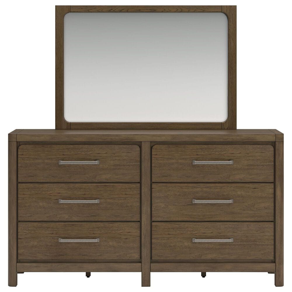 Millenium Dresser and Mirror in Light Brown, , large