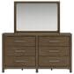 Millenium Dresser and Mirror in Light Brown, , large