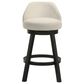 Armen Living Erika Swivel Counter Height Stool with Cream Upholstery in Black, , large