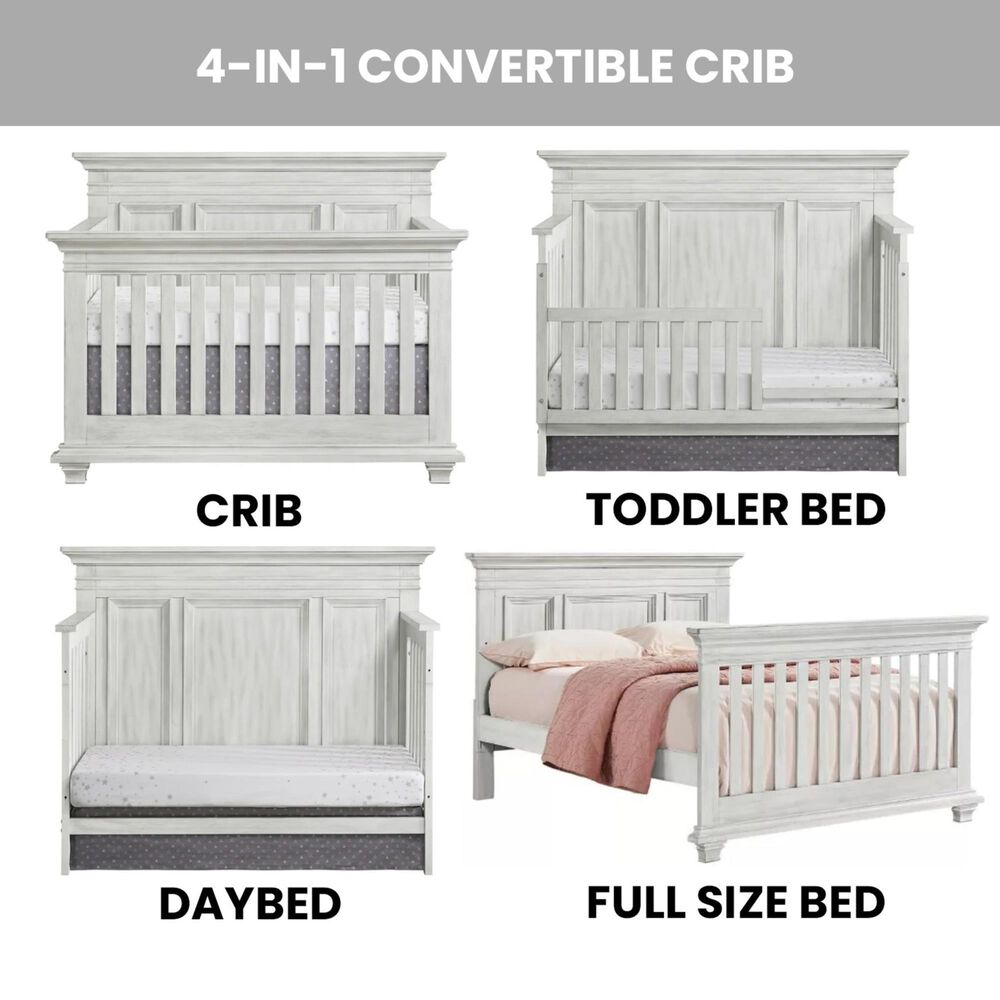 Oxford Baby Weston 2-Piece Crib and Dresser Nursery Set in Vintage White, , large