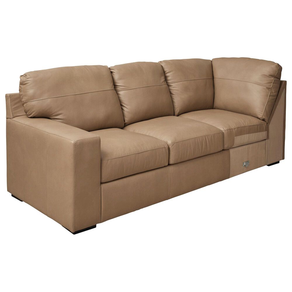 Ashley 3-Piece Leather Sectional in Brown, , large