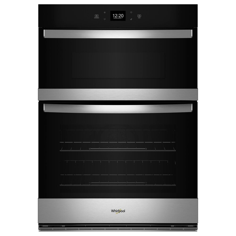 Whirlpool 2-Piece Kitchen Package with 6.4 Cu. Ft. Combination Wall Oven and Electric Cooktop in Fingerprint Resistant Stainless Steel and Black, , large