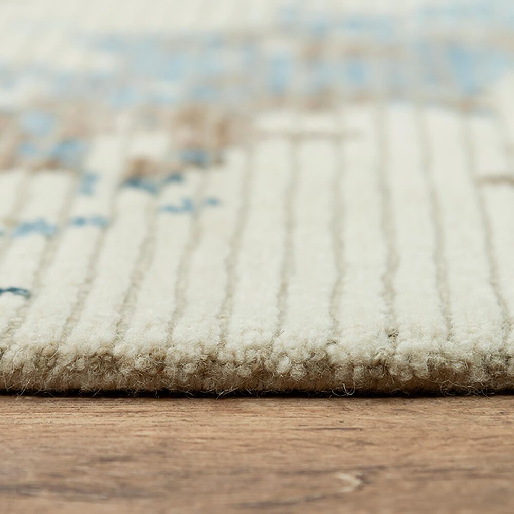 RIZZY Finesse Beige and Blue 6' x 9' Area Rug, , large