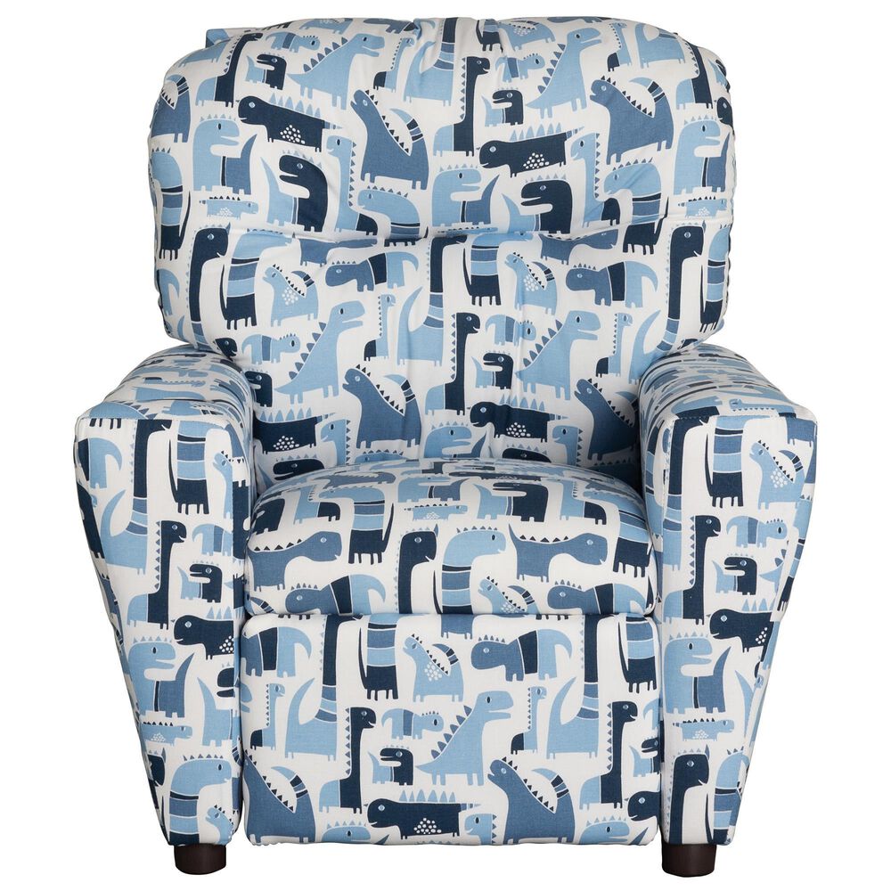 Brazil Tween Kids Recliner in Giant Life Sky Blue with Cupholder NFM
