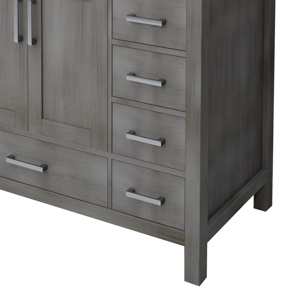 Lexora Home Jacques 48" Single Bathroom Vanity in Distressed Grey with 2 cm White Cultured Marble Top and Rectangular Sink, , large