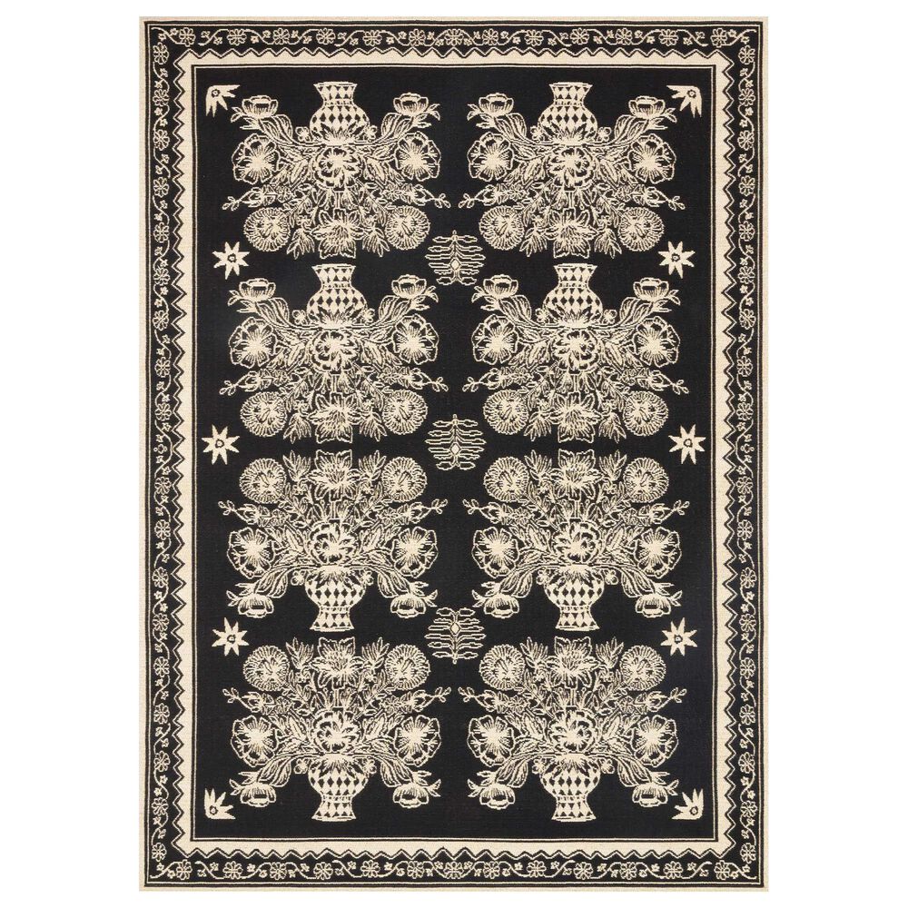Rifle Paper Co. Amelie 6"7" x 9"4" RP Vase Black Area Rug, , large