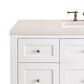 James Martin Vanities Breckenridge 48" Single Bathroom Vanity in Bright White with 3 cm Eternal Marfil Quartz Top and Rectangular Sink, , large
