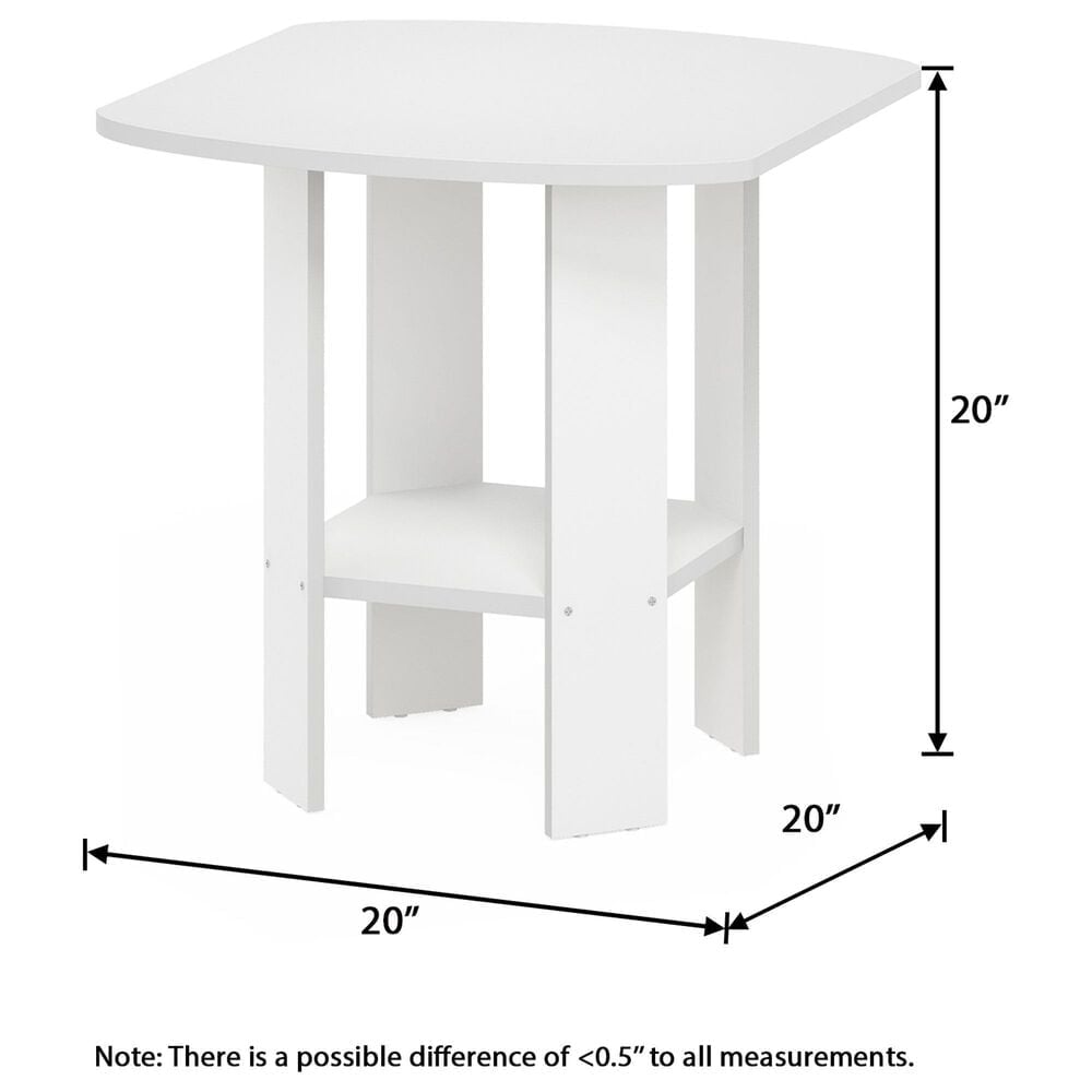 HOMLUX End Table in White (Set of 2), , large