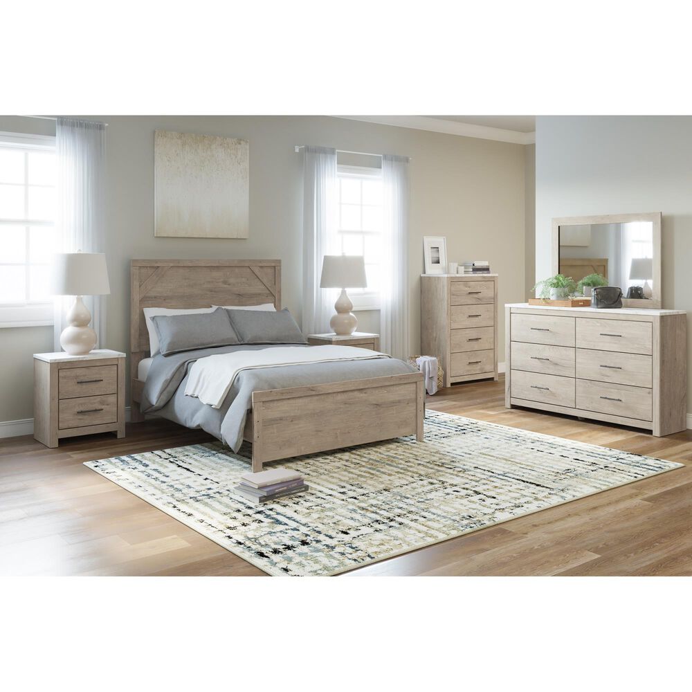 Ashley Senniberg 6 Drawer Dresser in Light Brown and White, , large