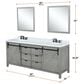 Lexora Home Marsyas 84" Double Bathroom Vanity in Ash Grey with White Quartz Top and Rectangular Sinks, , large