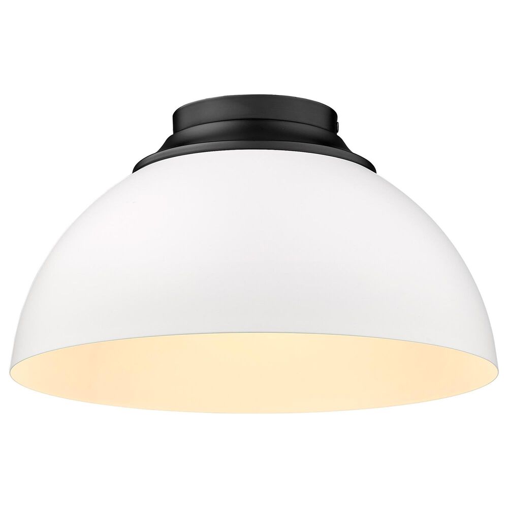 Golden Lighting Zoey Flush Mount in Matte Black and White, , large