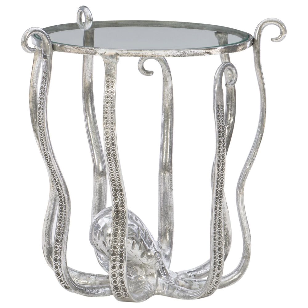 Linon Home Decor Octiana Octopus End Table in Silver, , large