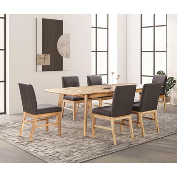 A-America Esmond Solid Hickory Table and 6 Chairs in Natural Tan with Table Leaf, , large