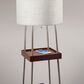 Adesso Henry Shelf Floor Lamp in Brushed Steel and Walnut, , large