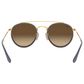 Ray-Ban Round Double Bridge Sunglasses with Silver Lenses in Polished Gold, , large