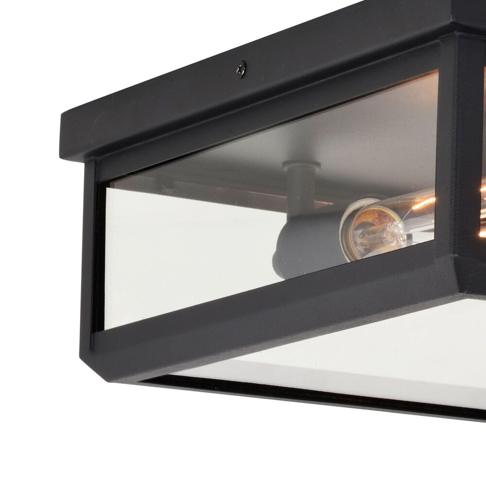 Vaxcel Kinzie 2-Light Outdoor Flush Mount in Textured Black, , large