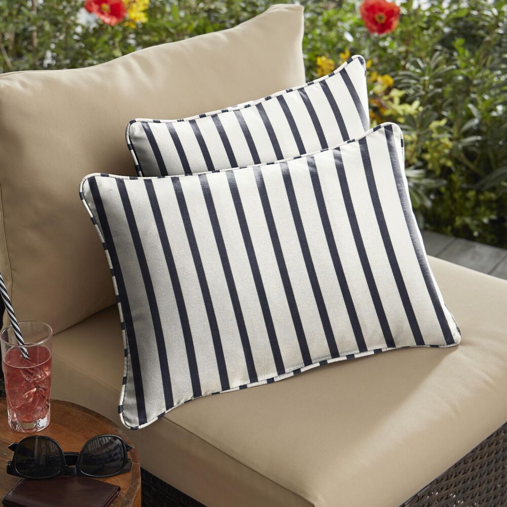 Sorra Home Sunbrella 16" x 26" Pillow in Lido Indigo (Set of 2), , large