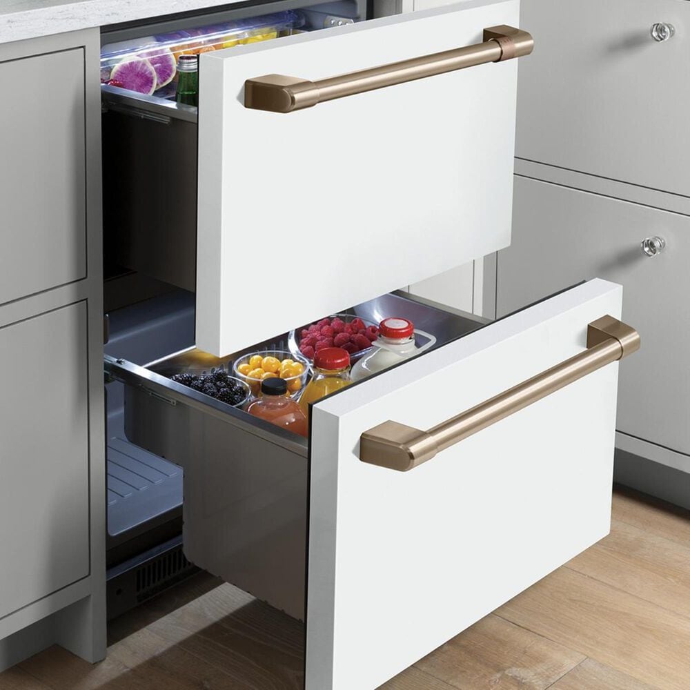 Cafe 5.7 Cu. Ft. Built-In Dual-Drawer Refrigerator in Matte White, , large