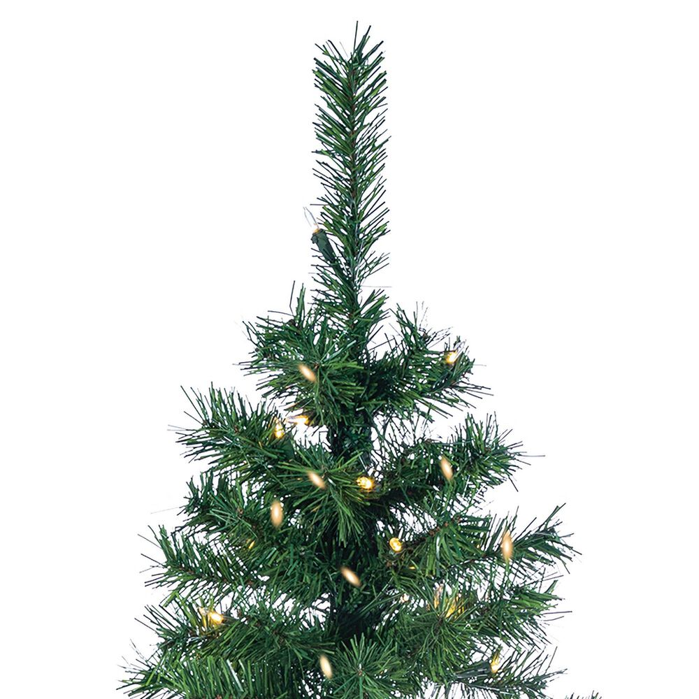 The Gerson Company 7.5&#39; Pop-Up Fir Tree with Warm White LED Lights in Green, , large