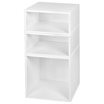 Regency Global Sourcing Niche Cubo 3-Piece Storage Cube Set in White Wood, , large