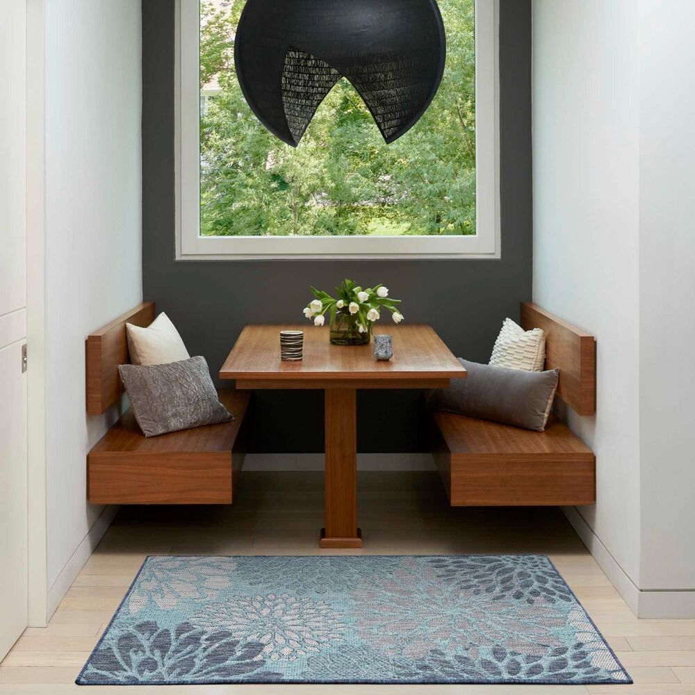 Nourison Garden Oasis GOA06 Navy 3&#39; x 5&#39; Indoor/Outdoor Area Rug, , large