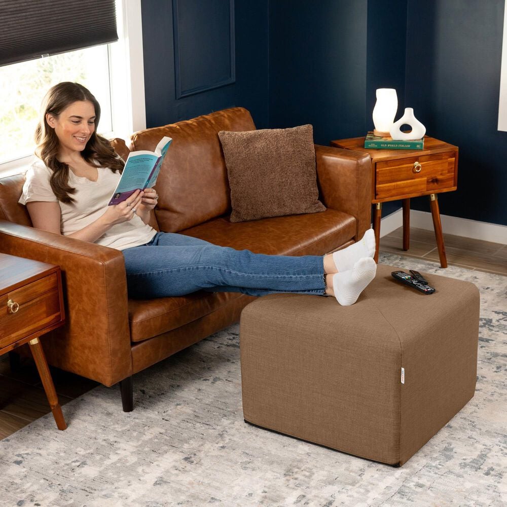 Jaxx Monroe Medium Ottoman in Earth Brown, , large
