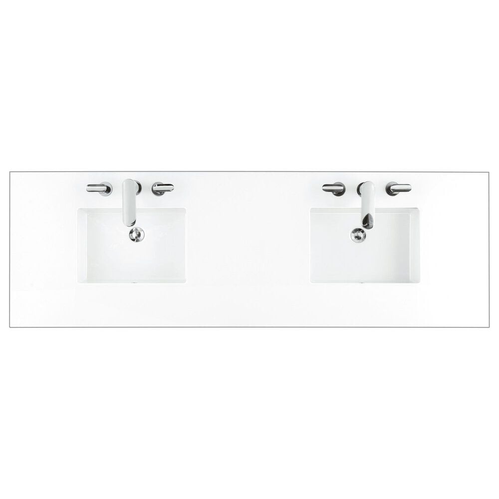 James Martin Vanities Lorelai 72&quot; Double Vanity in Light Natural Oak with 3 cm White Zeus Quartz Top, , large