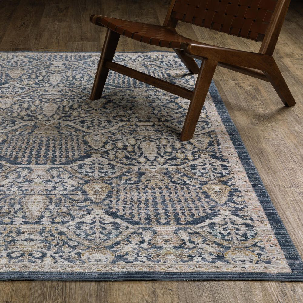 ROW by Oriental Weavers Cavett CAV06 Blue and Gold 9'10" x 13' Area Rug, , large