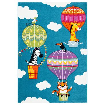 Safavieh Carousel 5"3" x 7"6" Blue and Green Kids  Area Rug, , large