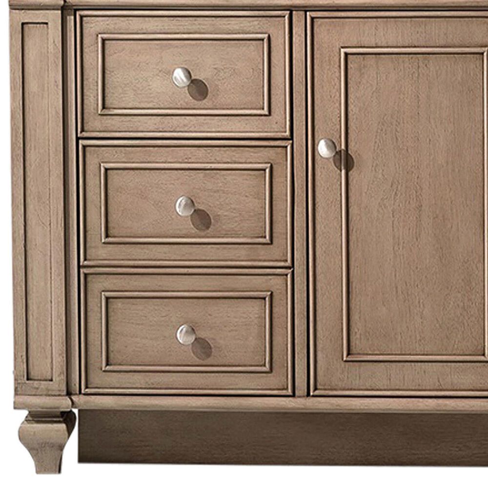 James Martin Vanities Bristol 48" Single Bathroom Vanity in Whitewashed Walnut with 3 cm Victorian Silver Quartz Top and Rectangular Sink, , large