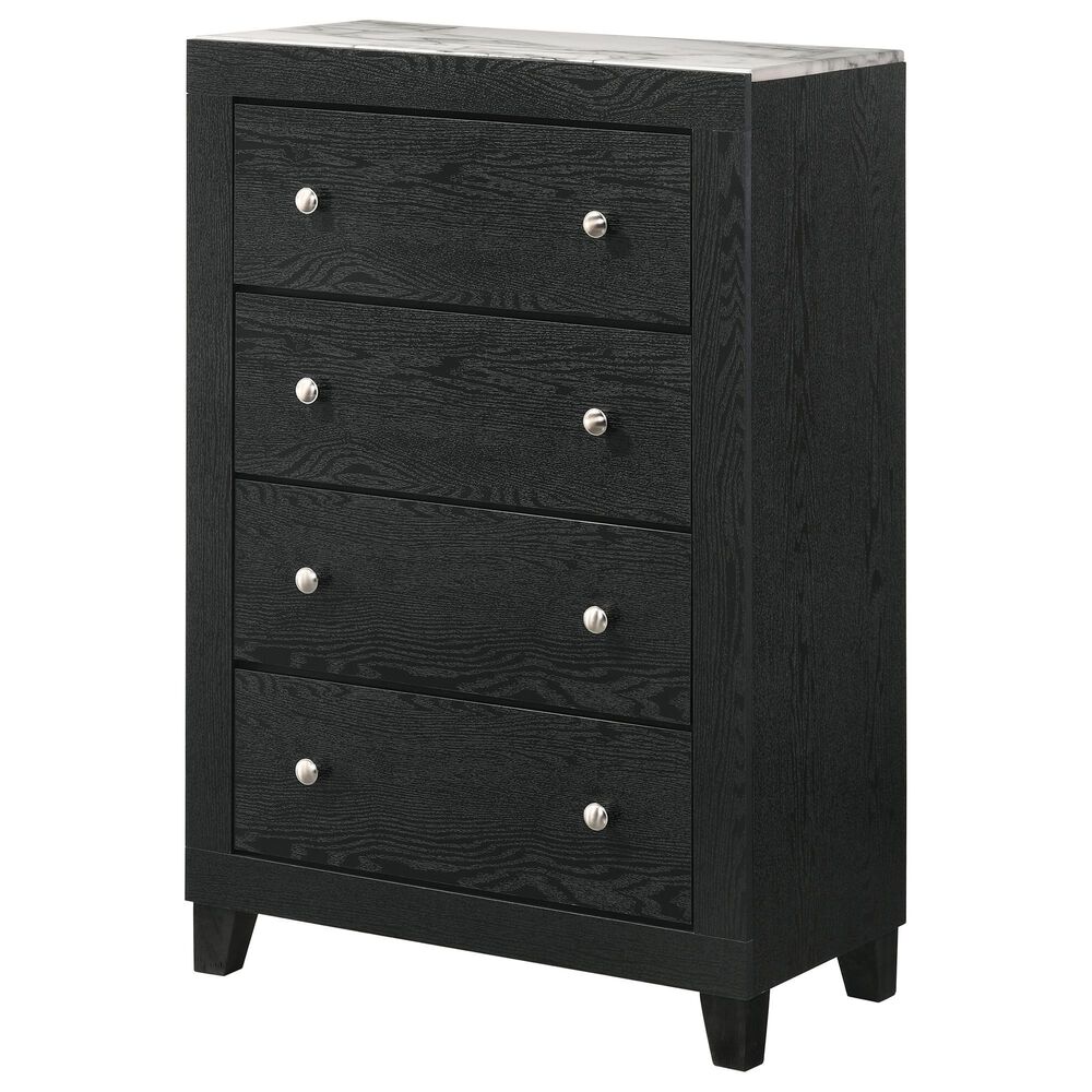 Crown Mark Cadence 5-Piece King Bedroom Set in Black and White, , large