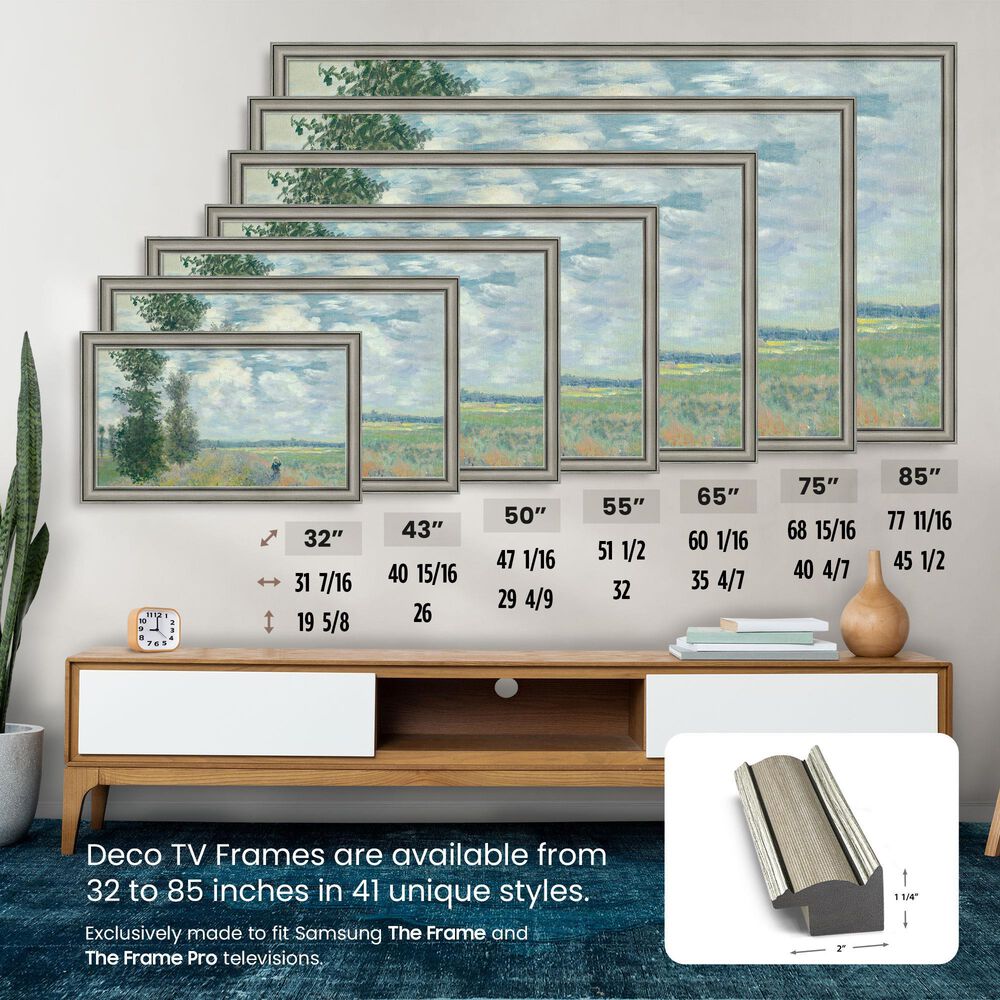 Deco TV Frames Slim 32" Frame Bezel for Samsung the Frame TV in Industrial Nickel, , large