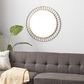 Maple and Jade 32" Round Wall Mirror in Golden Brown and White, , large