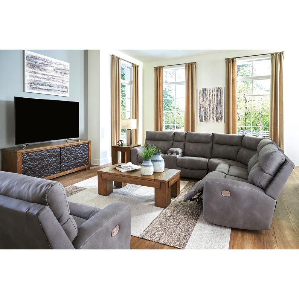 Ashley Next-Gen DuraPella 6-Piece Power Reclining Sectional in Slate, , large