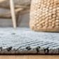 Safavieh Micro-Loop 8" x 10" Light Blue and Charcoal Area Rug, , large