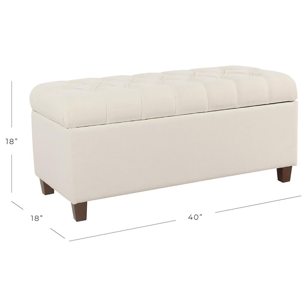 Kinfine Ainsley Storage Bench with Neutral Cushion in Dark Walnut, , large