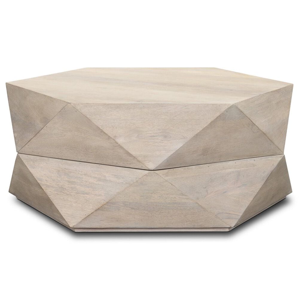Mercana Arreto 36" Hexagon Coffee Table in White, , large