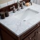 James Martin Vanities Brittany 36" Single Bathroom Vanity in Burnished Mahogany with 3 cm Carrara White Marble Top and Rectangle Sink, , large