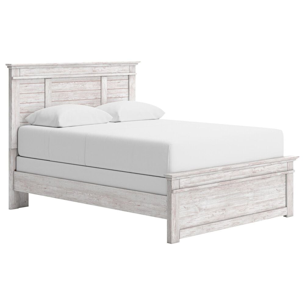 Ashley Makidern 4 Piece Queen Panel Bedroom Set in Whitewash, , large