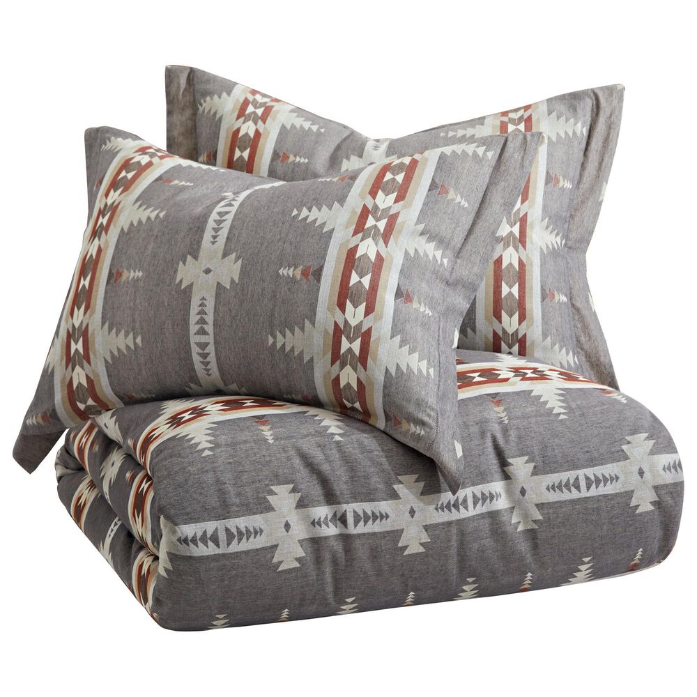 Levtex Corrales 3-Piece King Reversible Duvet Cover Set in Grey, Cream, Taupe and Brick Red, , large